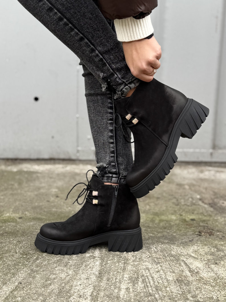 Ocieplane mega lekkie botki KAZADII MILANO black skóra naturalna - obrazek 8