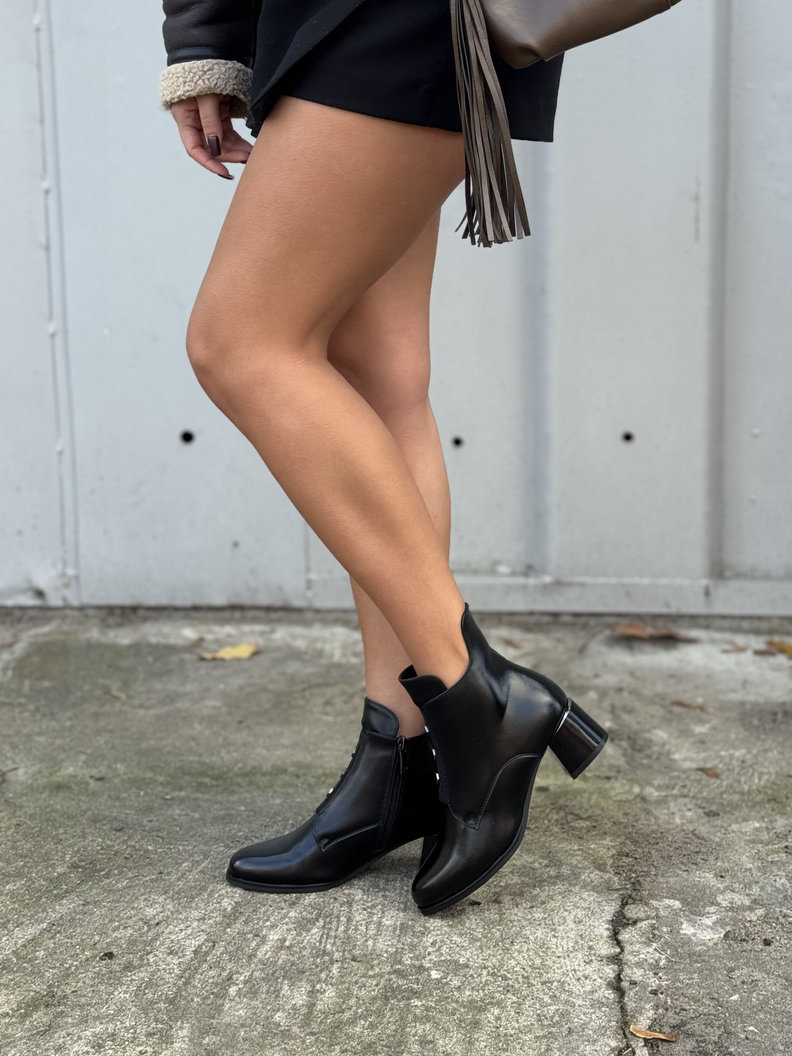 Stylowe botki DENVER BLACK na obcasie - obrazek 8
