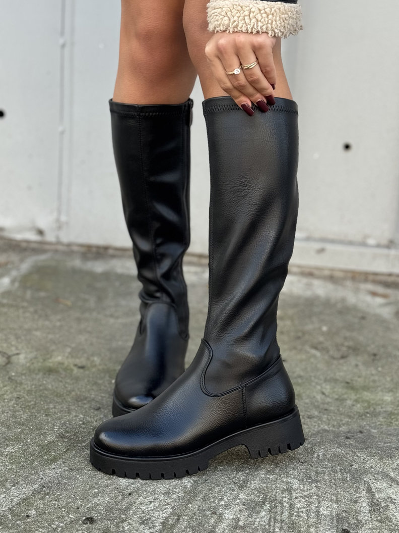 Stylowe kozaki ZURICH BLACK z elastyczną cholewką - obrazek 5