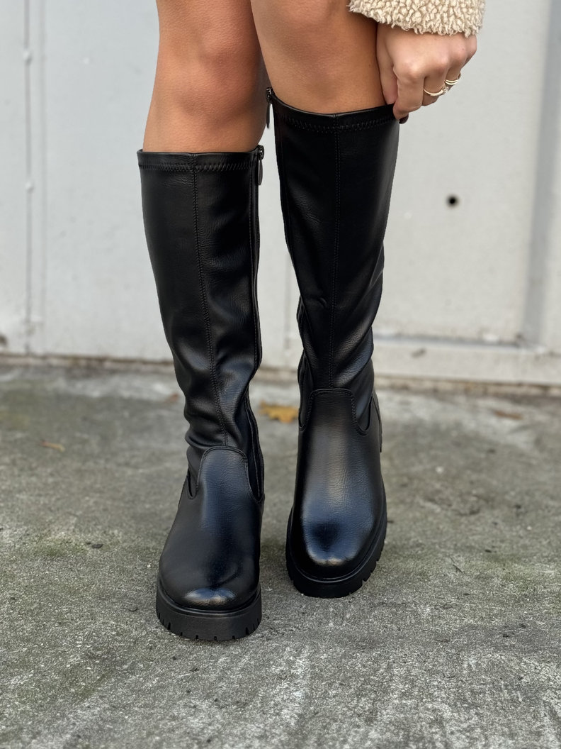 Stylowe kozaki ZURICH BLACK z elastyczną cholewką - obrazek 6