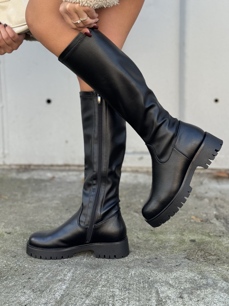 Stylowe kozaki ZURICH BLACK z elastyczną cholewką