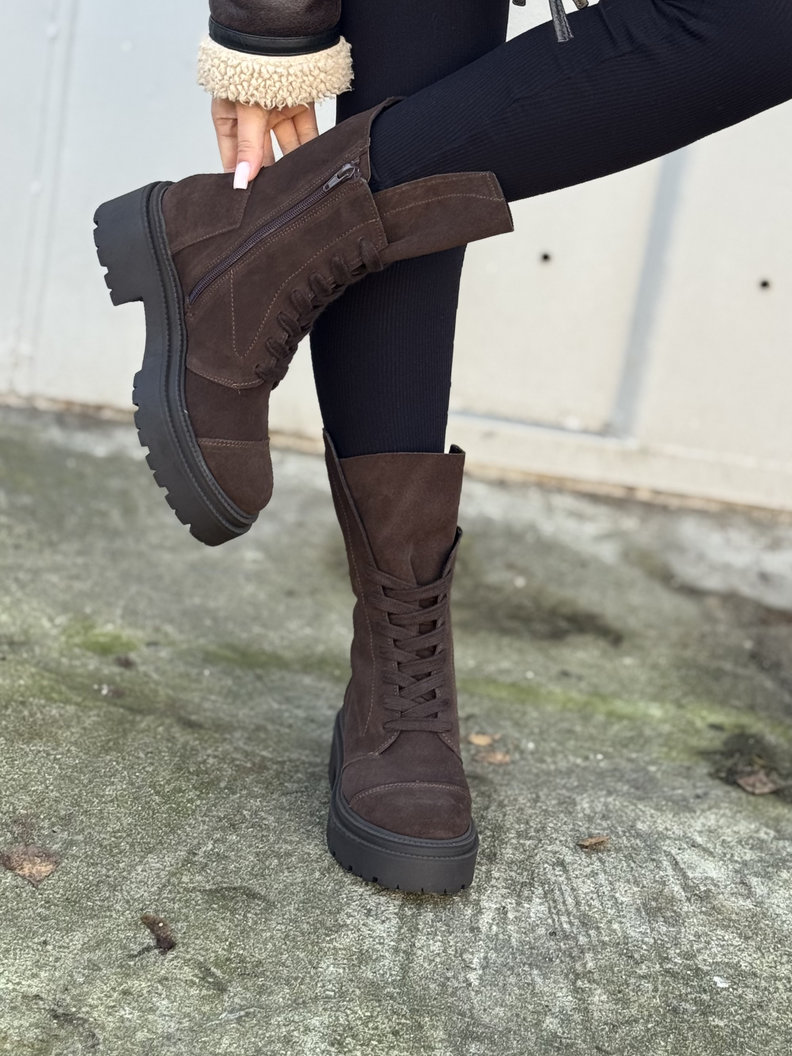 Wygodne botki KAZADII RAVENNA CHOCO SUEDE skóra naturalna - obrazek 8