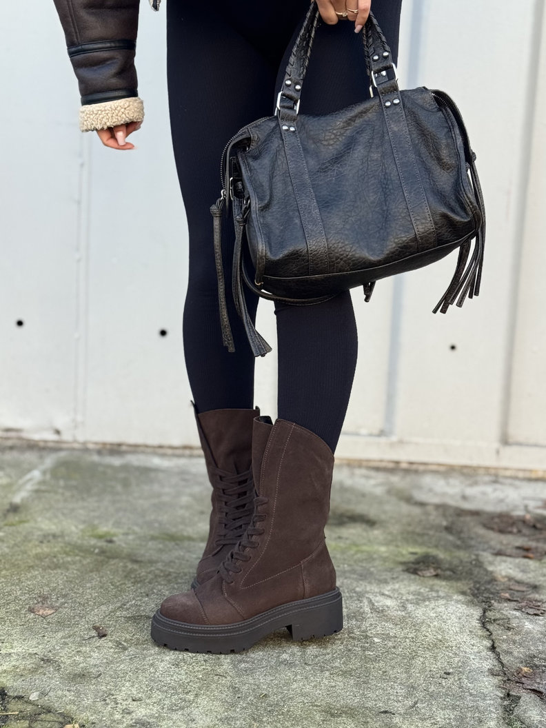 Wygodne botki KAZADII RAVENNA CHOCO SUEDE skóra naturalna - obrazek 4