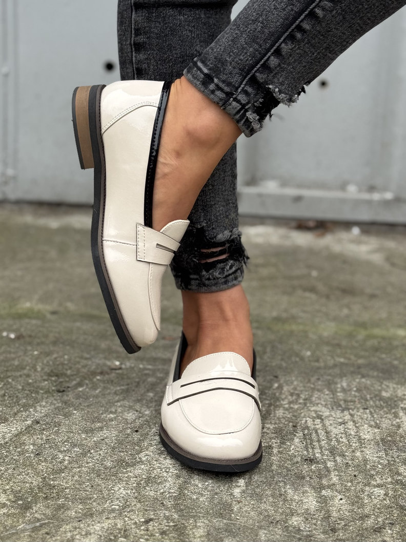 Wygodne mokasyny LERIDA BEIGE skóra naturalna - obrazek 4