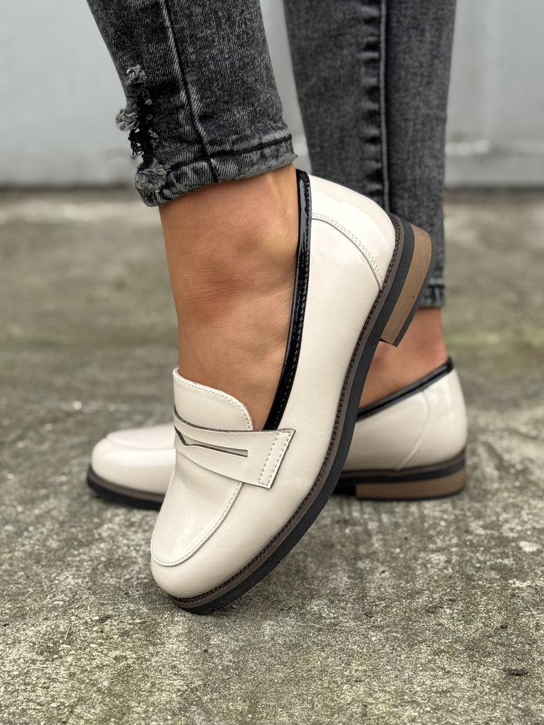 Wygodne mokasyny LERIDA BEIGE skóra naturalna - obrazek 5