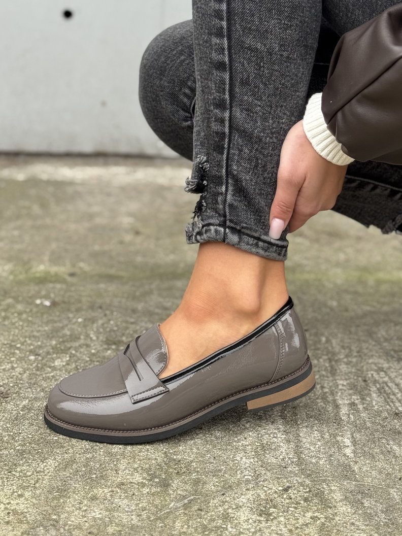 Wygodne mokasyny LERIDA GREY skóra naturalna - obrazek 6