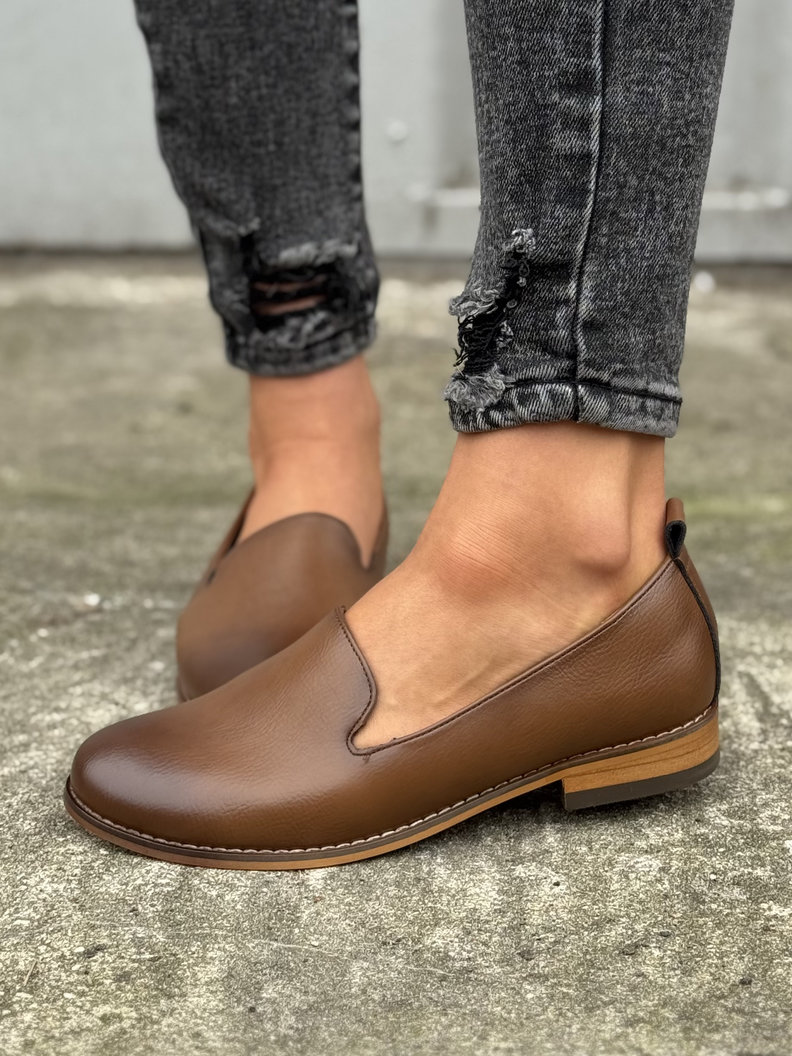 MEGA wygodne półbuty/mokasyny RUNA BROWN