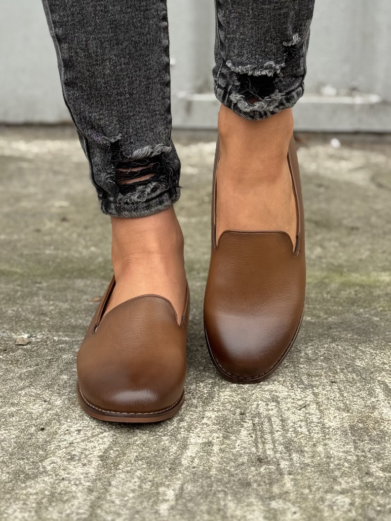 MEGA wygodne półbuty/mokasyny RUNA BROWN - obrazek 3