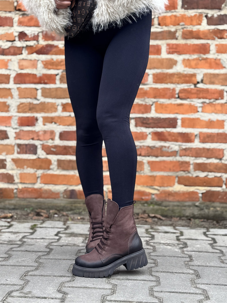 Lekkie ocieplane traperki Kazadii Soft Trek CHOCO SUEDE - skóra naturalna - obrazek 7