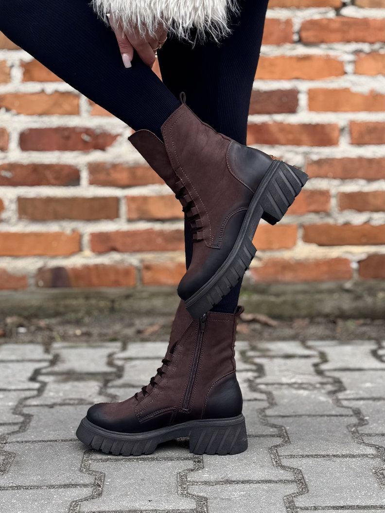 Lekkie ocieplane traperki Kazadii Soft Trek CHOCO SUEDE - skóra naturalna - obrazek 6