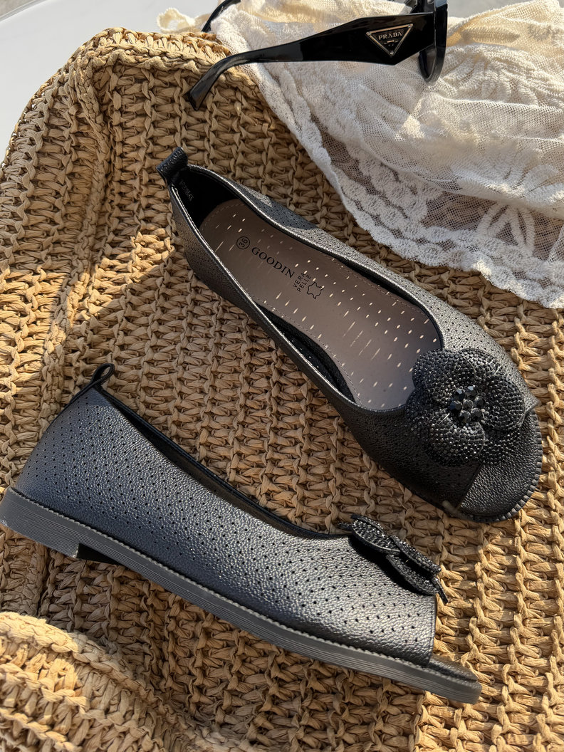 Czarne wygodne baleriny ROSALIA - obrazek 4