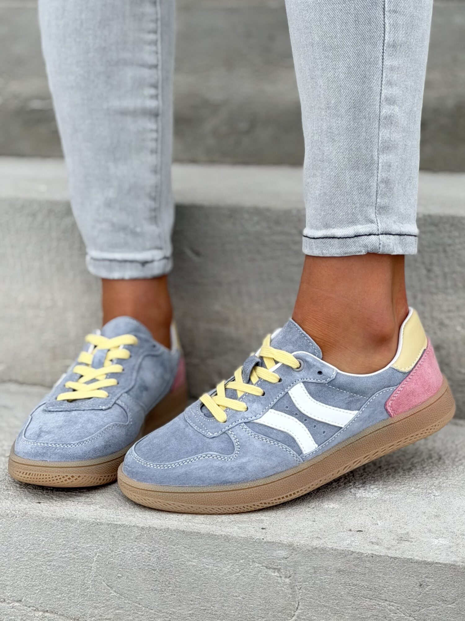 Lekkie trampki SUNSET BLUE skóra naturalna - obrazek 7