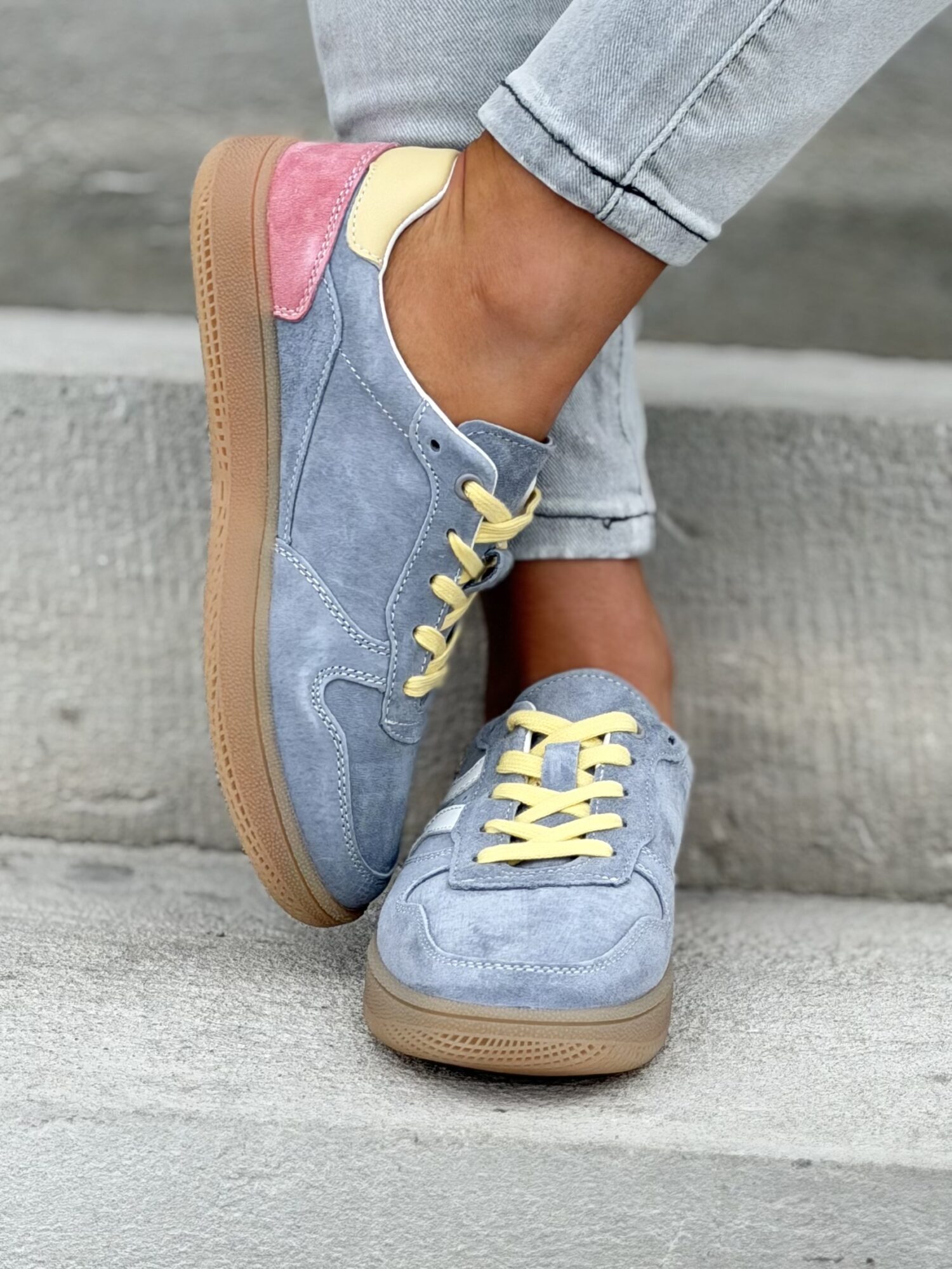 Lekkie trampki SUNSET BLUE skóra naturalna - obrazek 8