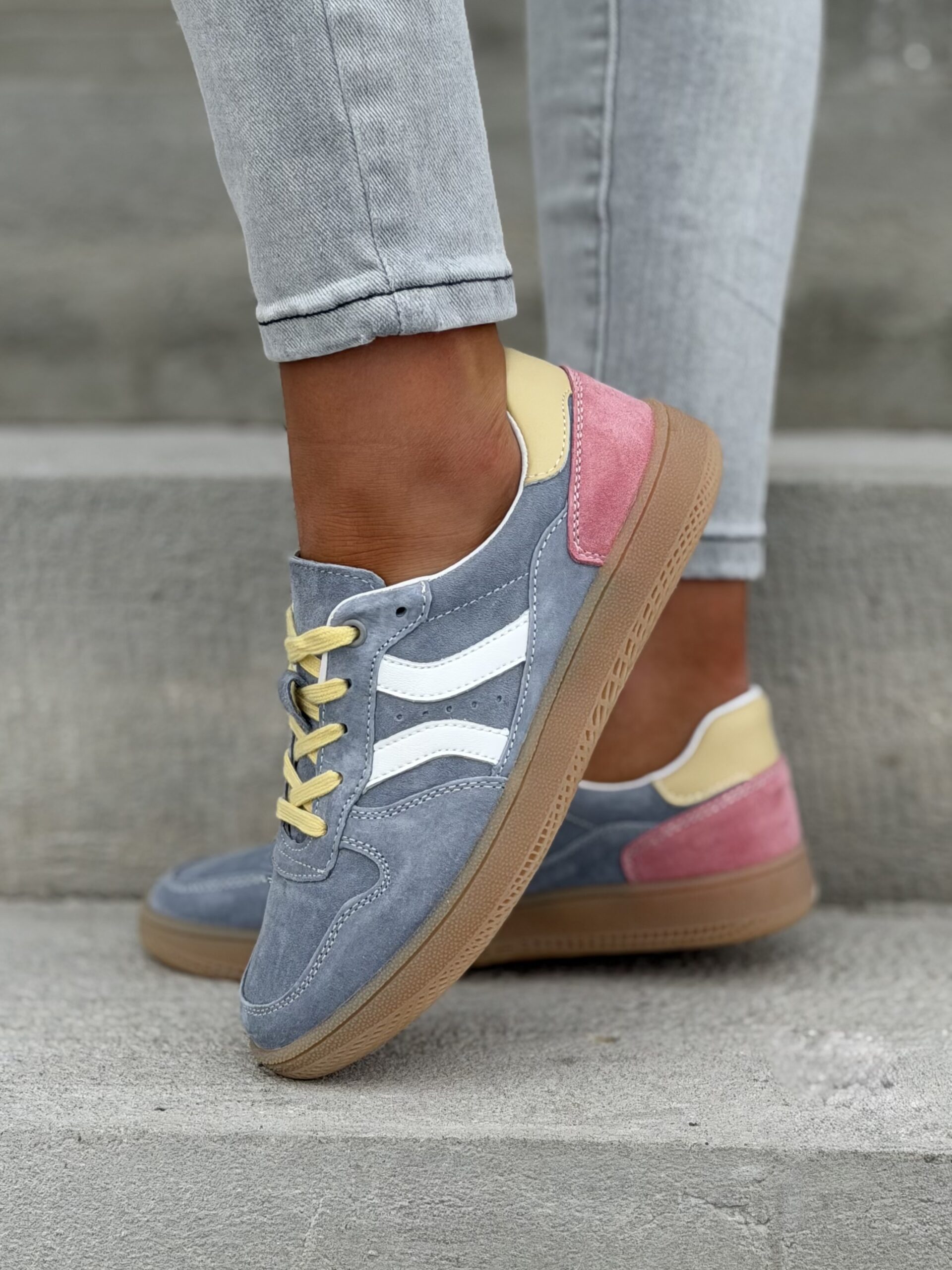 Lekkie trampki SUNSET BLUE skóra naturalna