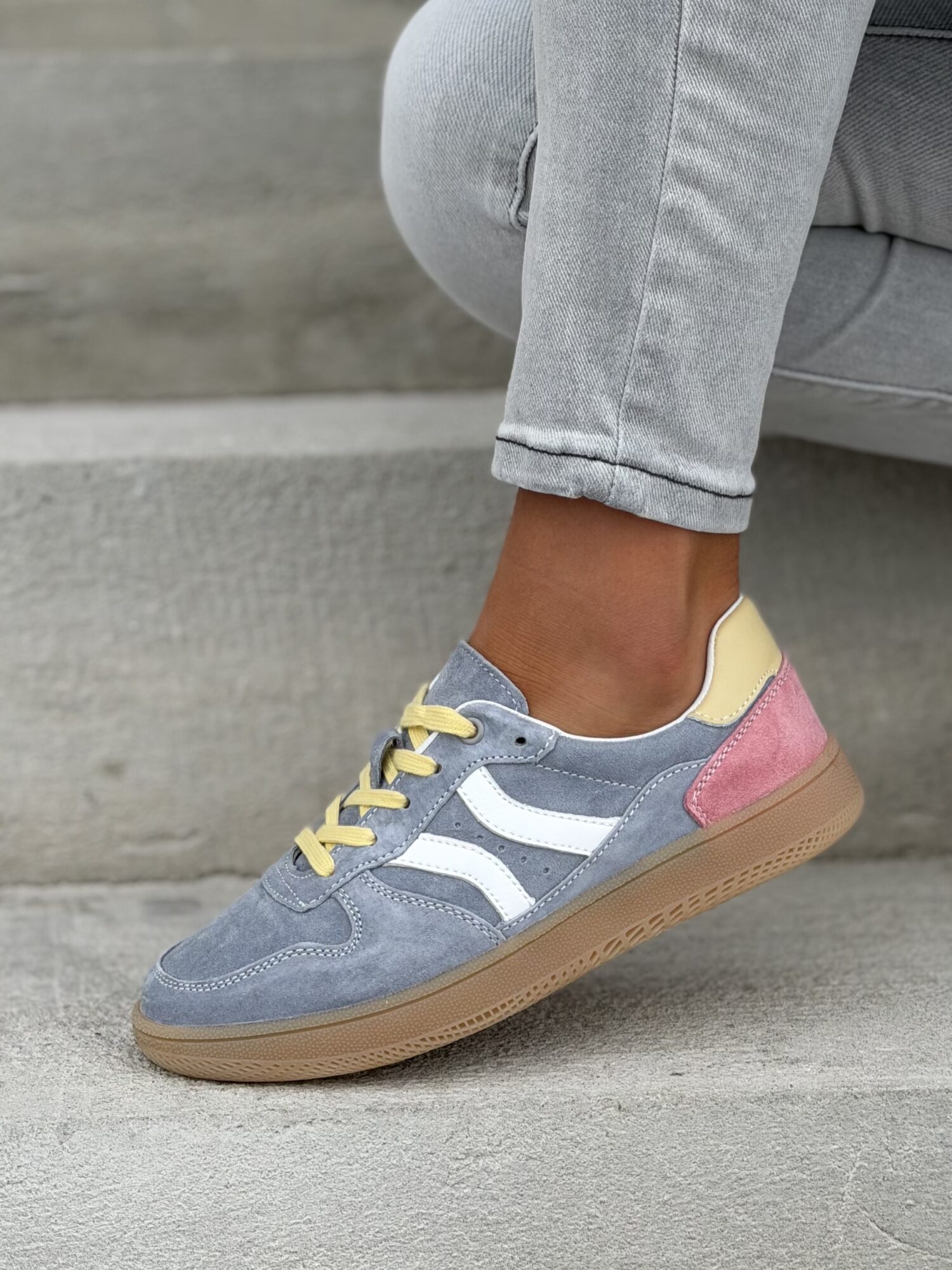 Lekkie trampki SUNSET BLUE skóra naturalna