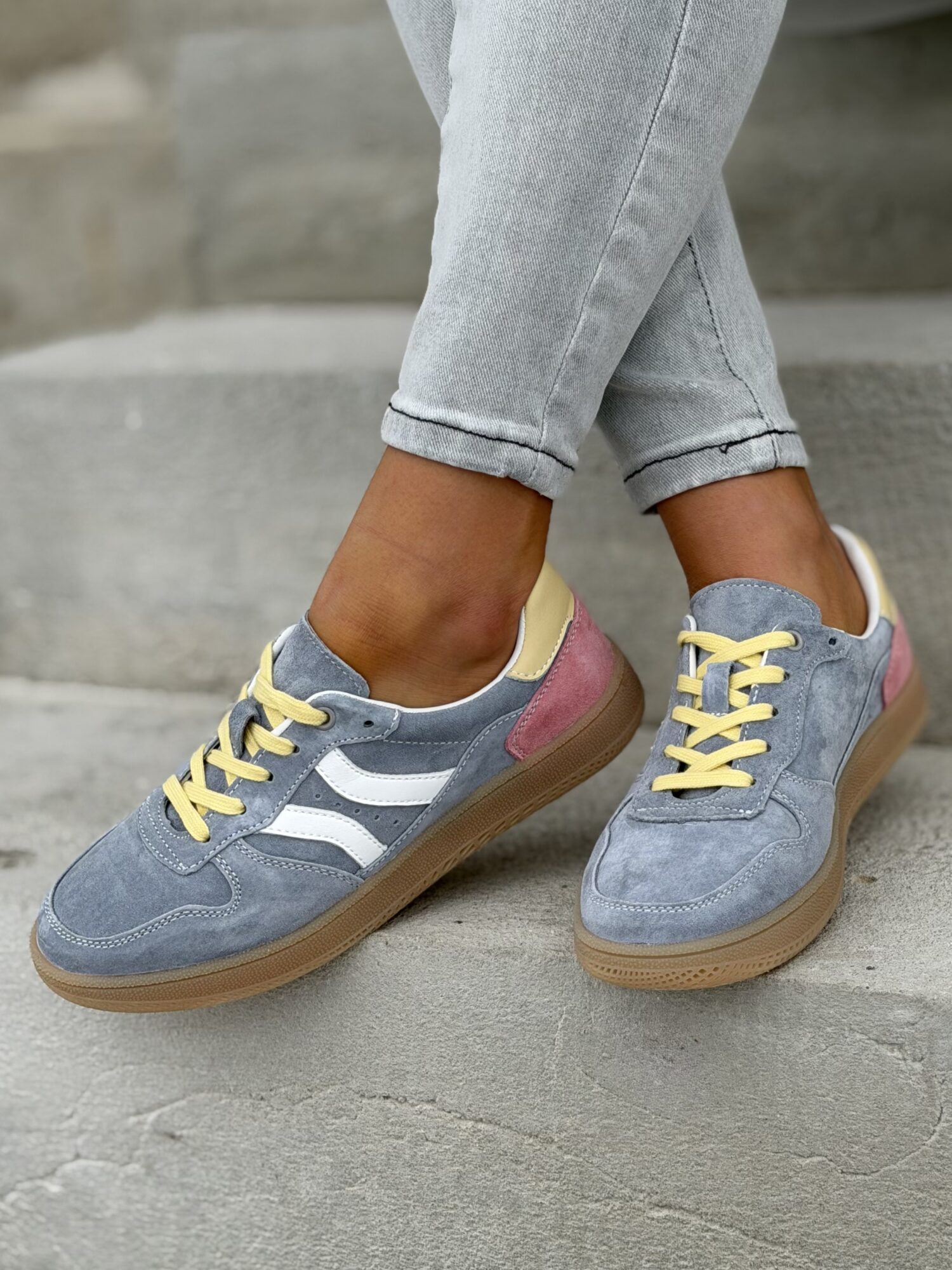 Lekkie trampki SUNSET BLUE skóra naturalna - obrazek 2