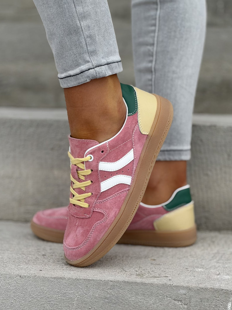 Lekkie trampki SUNSET PINK skóra naturalna