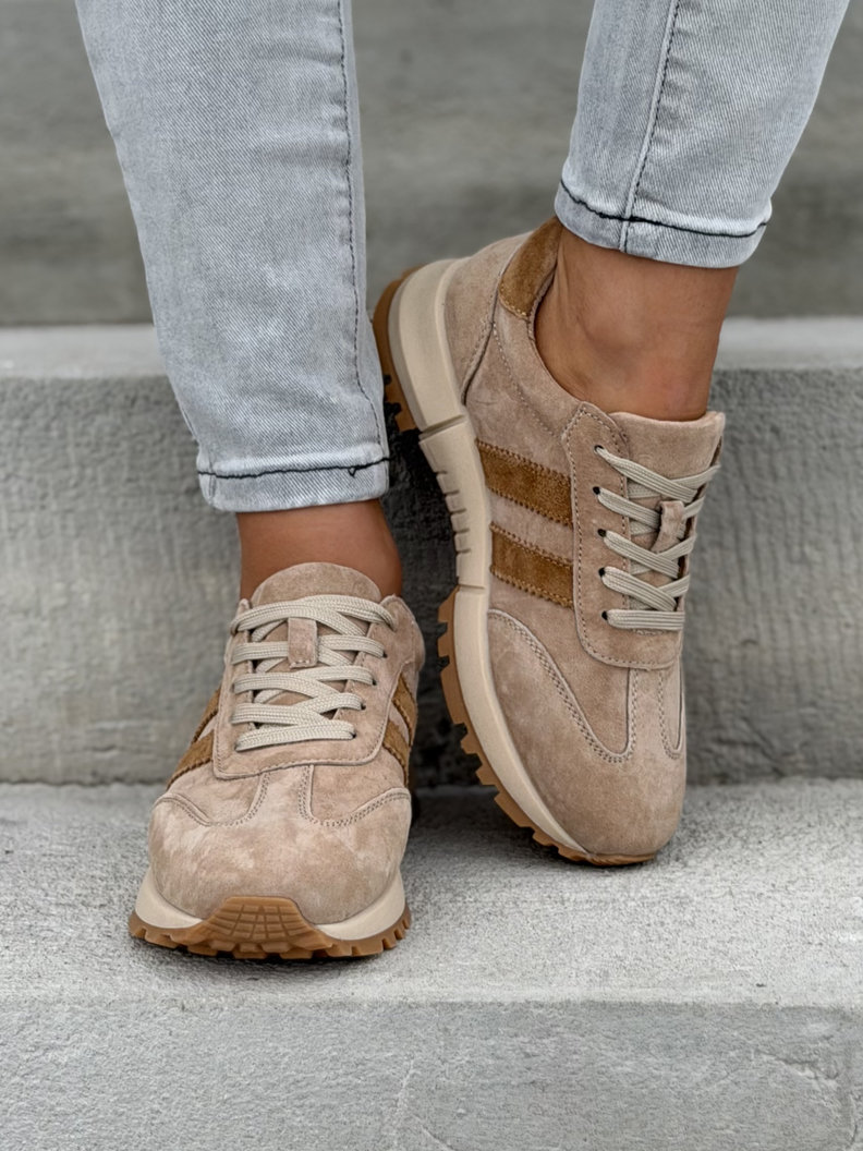 Sneakersy CAPRI SUEDE BEIGE CAMEL skóra naturalna - obrazek 5