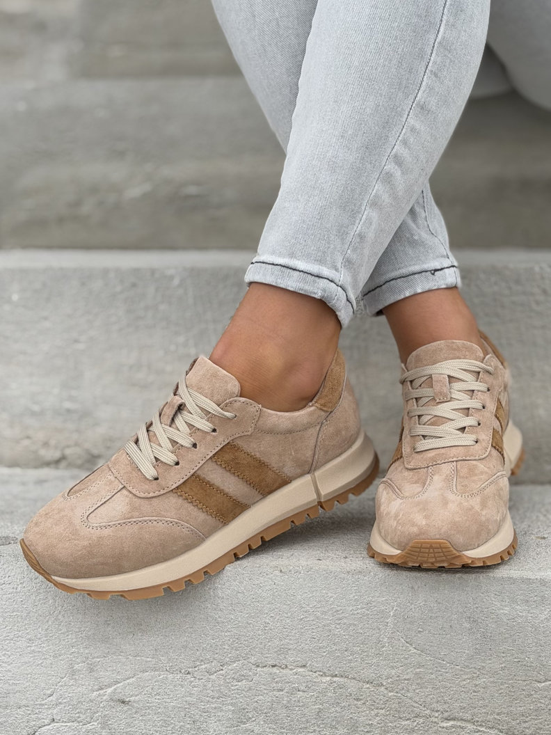 Sneakersy CAPRI SUEDE BEIGE CAMEL skóra naturalna - obrazek 7