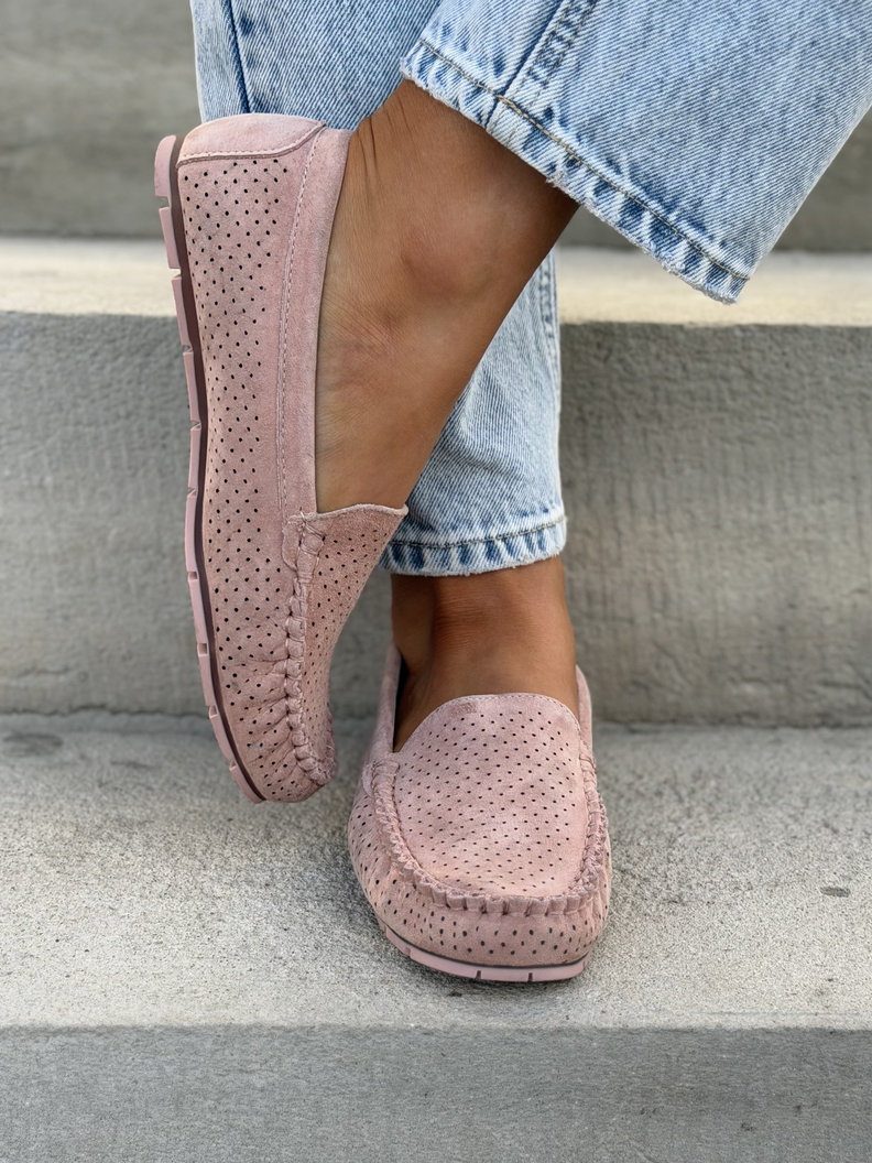 Ażurowe mokasyny MISSIS PINK skóra naturalna - obrazek 8