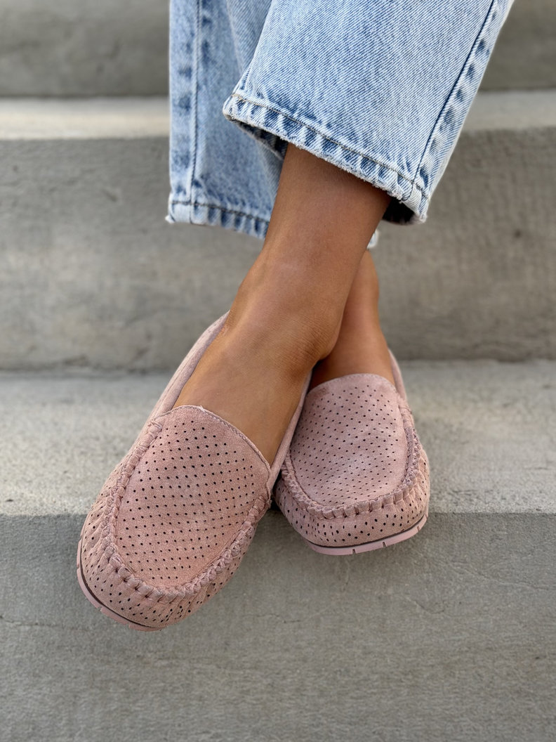 Ażurowe mokasyny MISSIS PINK skóra naturalna - obrazek 3