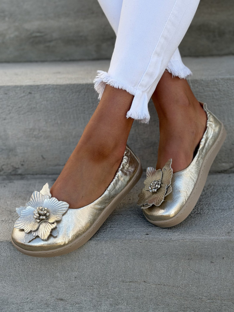 BALERINY KAZADII BAREFOOT CLARESA GOLD skóra naturalna - obrazek 3