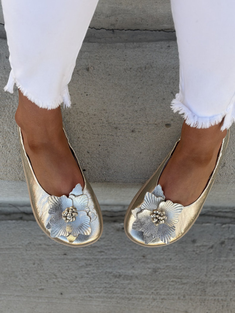 BALERINY KAZADII BAREFOOT CLARESA GOLD skóra naturalna - obrazek 5