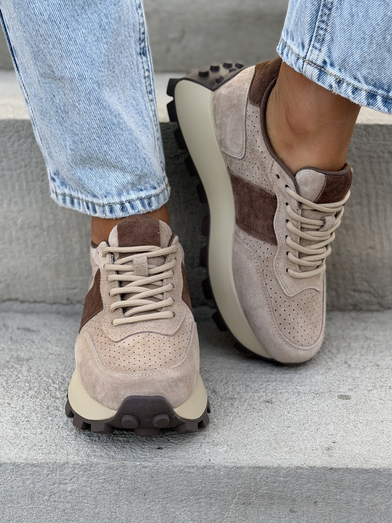 Extra lekkie sneakersy AVIOSA APRICOT BEIGE skóra naturalna - obrazek 6