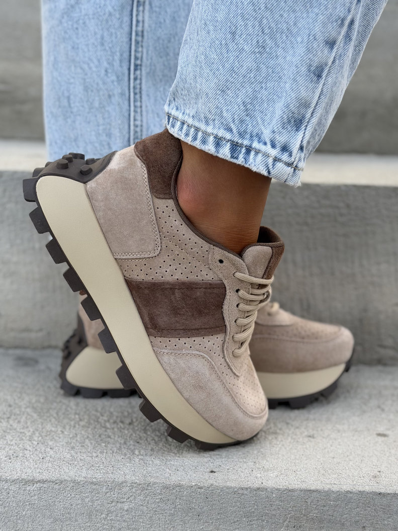 Extra lekkie sneakersy AVIOSA APRICOT BEIGE skóra naturalna - obrazek 8