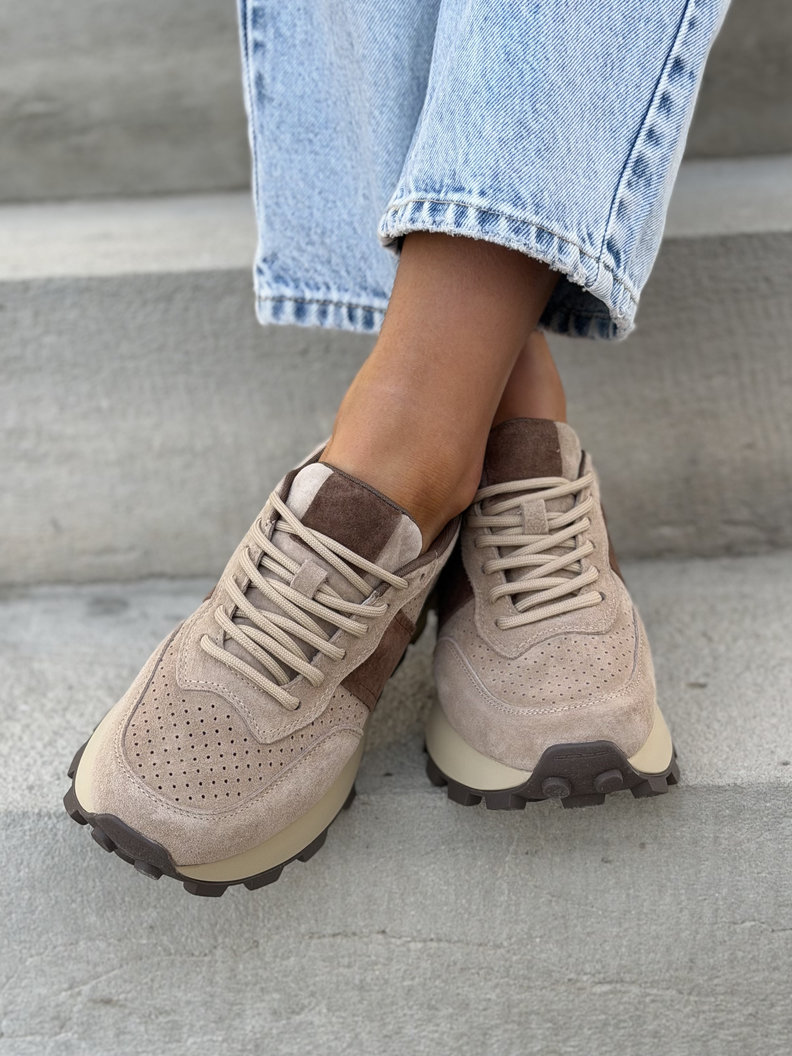 Extra lekkie sneakersy AVIOSA APRICOT BEIGE skóra naturalna - obrazek 4