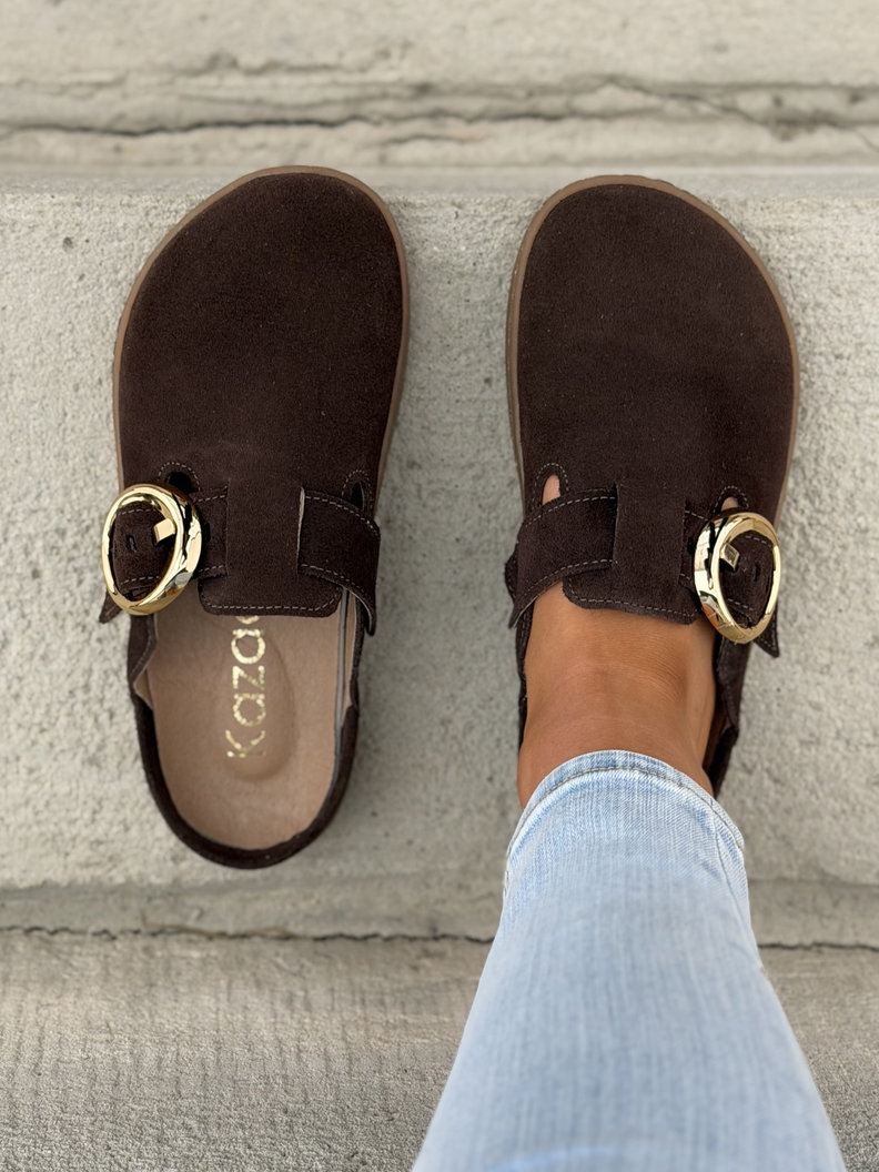 KLAPKI KAZADII BAREFOOT TIFI CHOCO skóra naturalna - obrazek 3