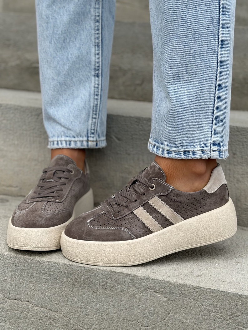 Lekkie jak piórko trampki MIAMI LIGHT COFFEE skóra naturalna - obrazek 7