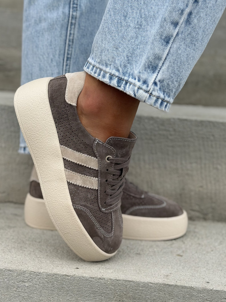 Lekkie jak piórko trampki MIAMI LIGHT COFFEE skóra naturalna - obrazek 5