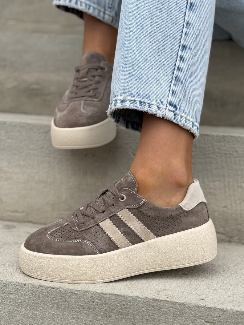 Lekkie jak piórko trampki MIAMI LIGHT COFFEE skóra naturalna - obrazek 3