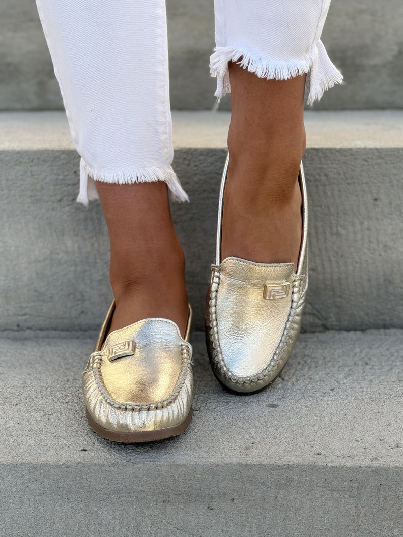 MOKASYNY KAZADII MONESO GOLD skóra naturalna - obrazek 3