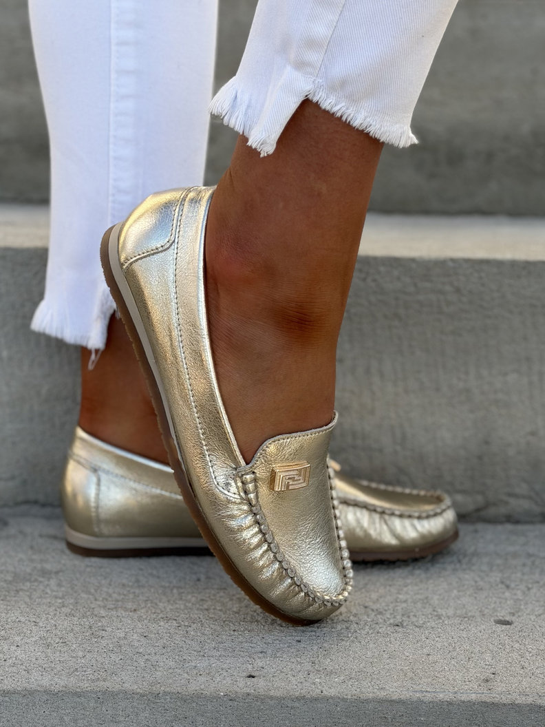 MOKASYNY KAZADII MONESO GOLD skóra naturalna