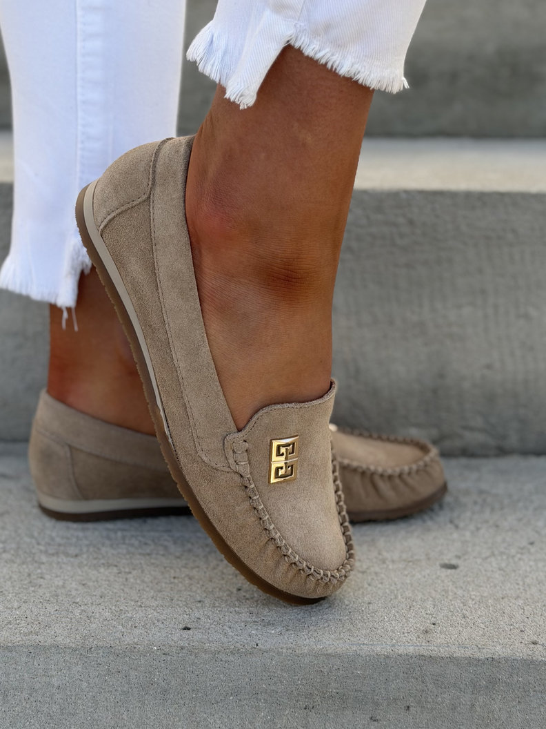 MOKASYNY KAZADII MONESO BEIGE skóra naturalna