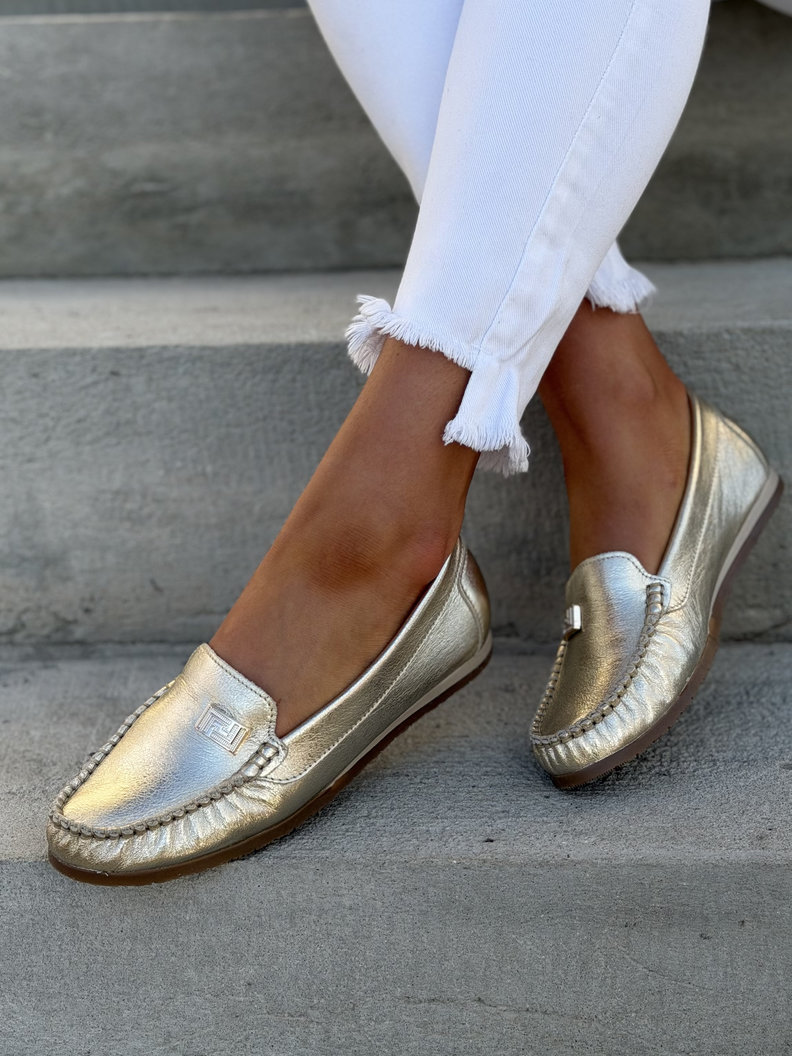 MOKASYNY KAZADII MONESO GOLD skóra naturalna - obrazek 6