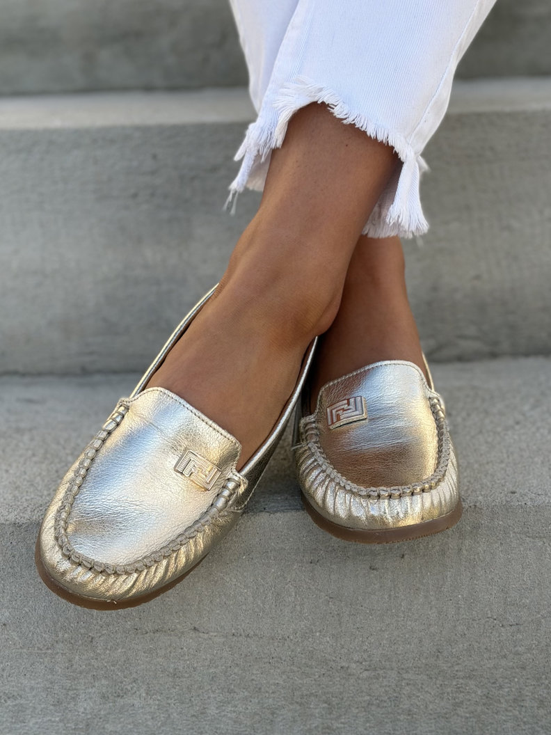 MOKASYNY KAZADII MONESO GOLD skóra naturalna - obrazek 7