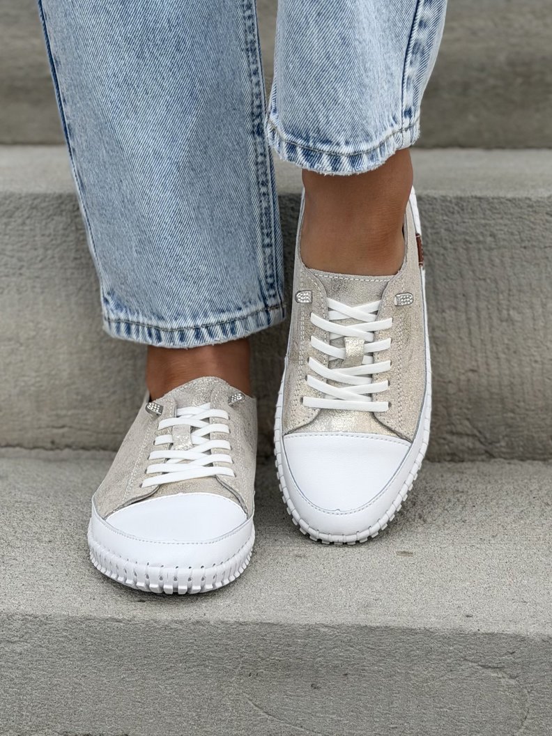 Mega wygodne trampki ZELLA GOLD skóra naturalna - obrazek 8