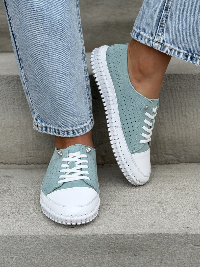 Mega wygodne trampki ZELLA MINT skóra naturalna - obrazek 3