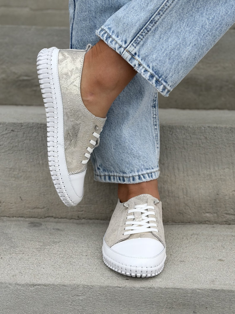 Mega wygodne trampki ZELLA GOLD skóra naturalna - obrazek 4