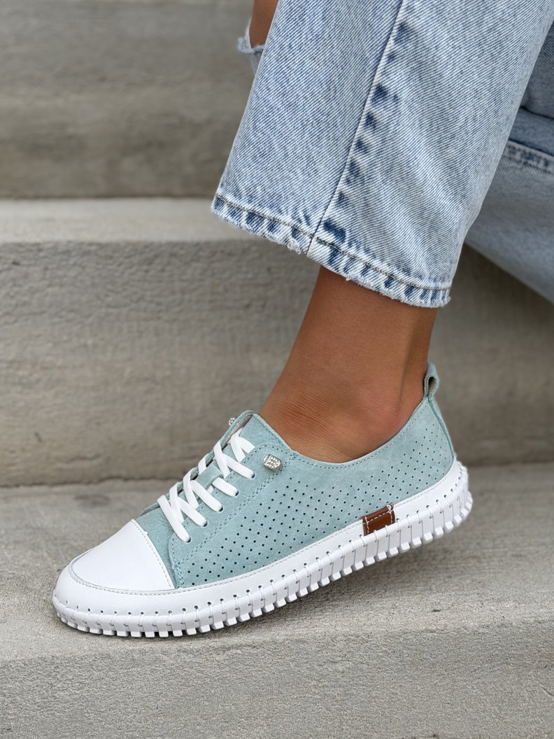 Mega wygodne trampki ZELLA MINT skóra naturalna