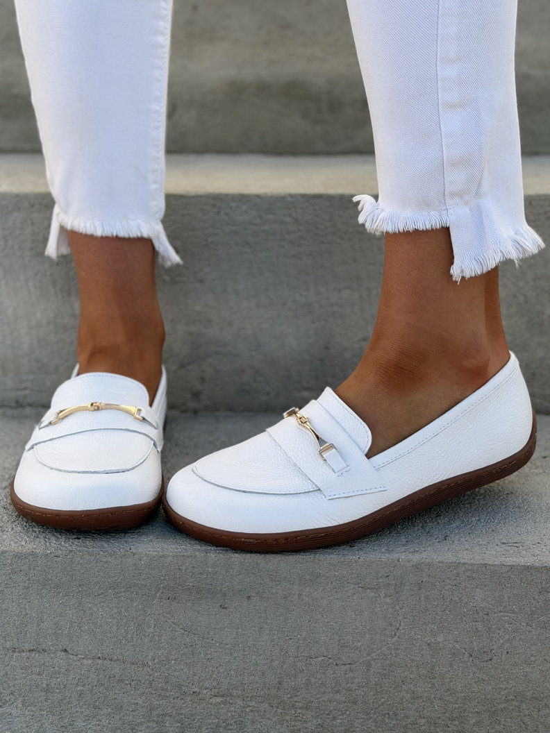 Mokasyny KAZADII BAREFOOT VELLIA WHITE skóra naturalna - obrazek 9