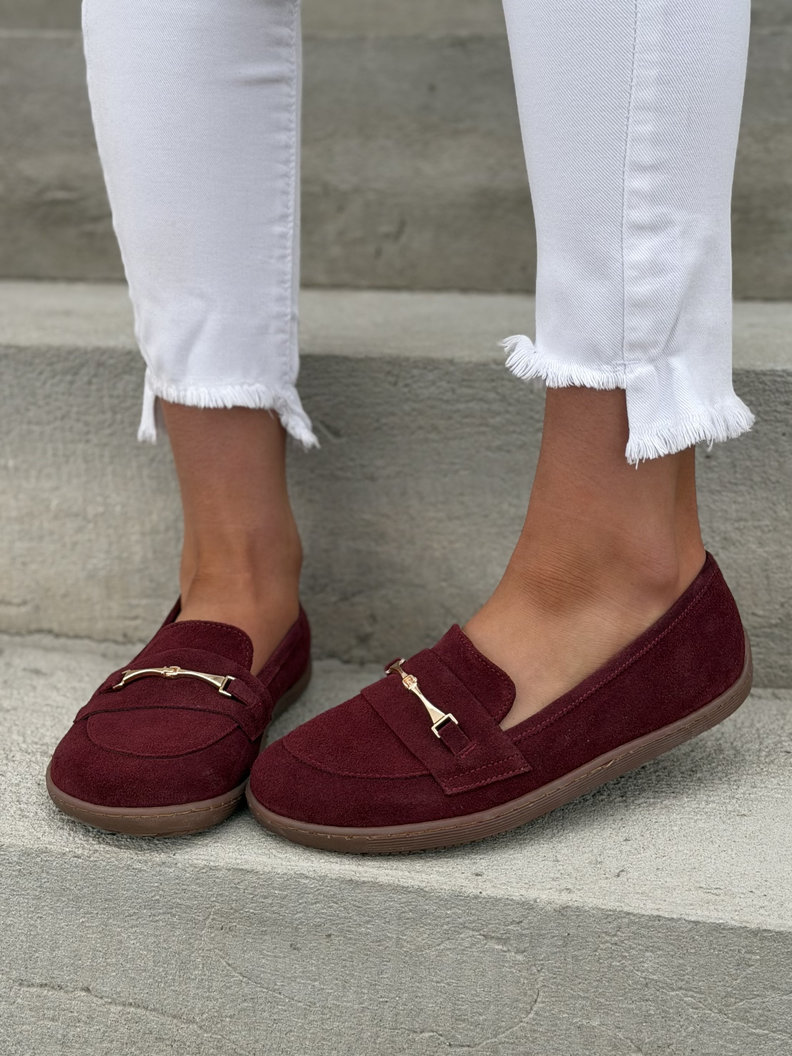 Mokasyny KAZADII BAREFOOT VELLIA BURGUNDY skóra naturalna - obrazek 10