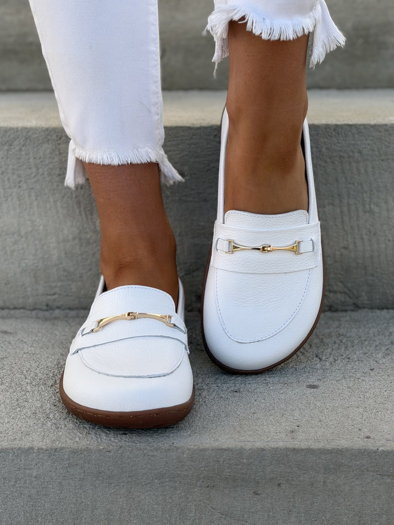 Mokasyny KAZADII BAREFOOT VELLIA WHITE skóra naturalna - obrazek 3