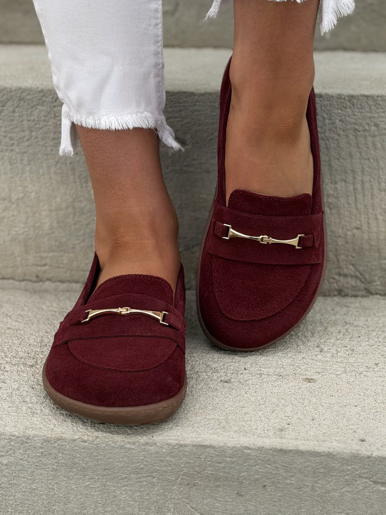 Mokasyny KAZADII BAREFOOT VELLIA BURGUNDY skóra naturalna - obrazek 3