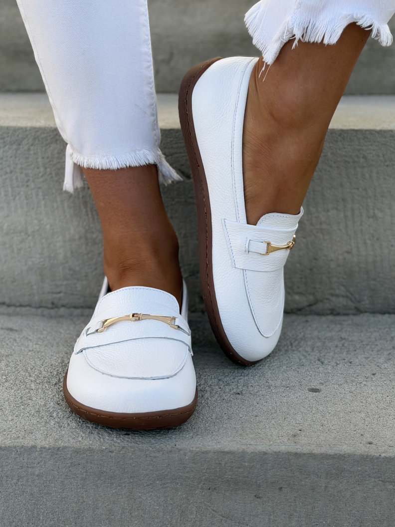 Mokasyny KAZADII BAREFOOT VELLIA WHITE skóra naturalna - obrazek 4