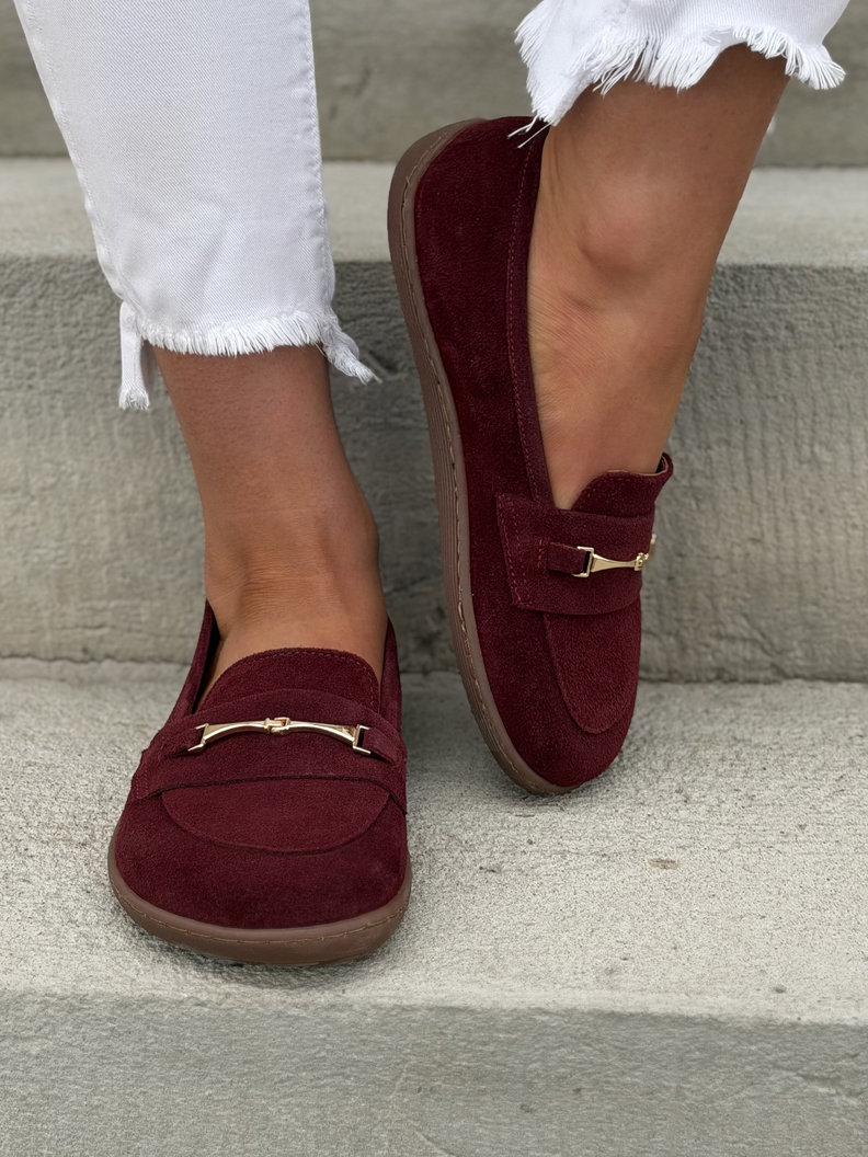 Mokasyny KAZADII BAREFOOT VELLIA BURGUNDY skóra naturalna - obrazek 4