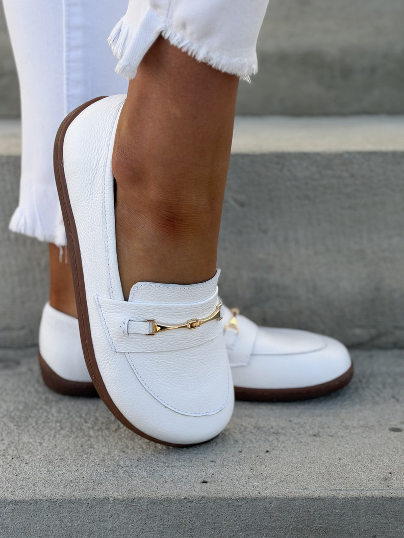 Mokasyny KAZADII BAREFOOT VELLIA WHITE skóra naturalna - obrazek 6